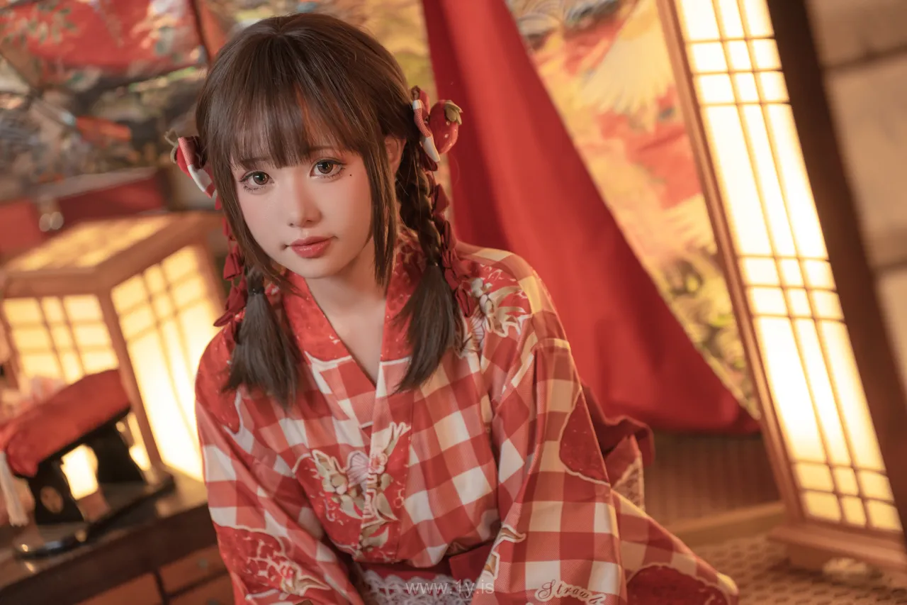 爆机少女喵小吉MiaoXiaoJi NO.064 Sweet Babe in Kimono(灼灼其华)